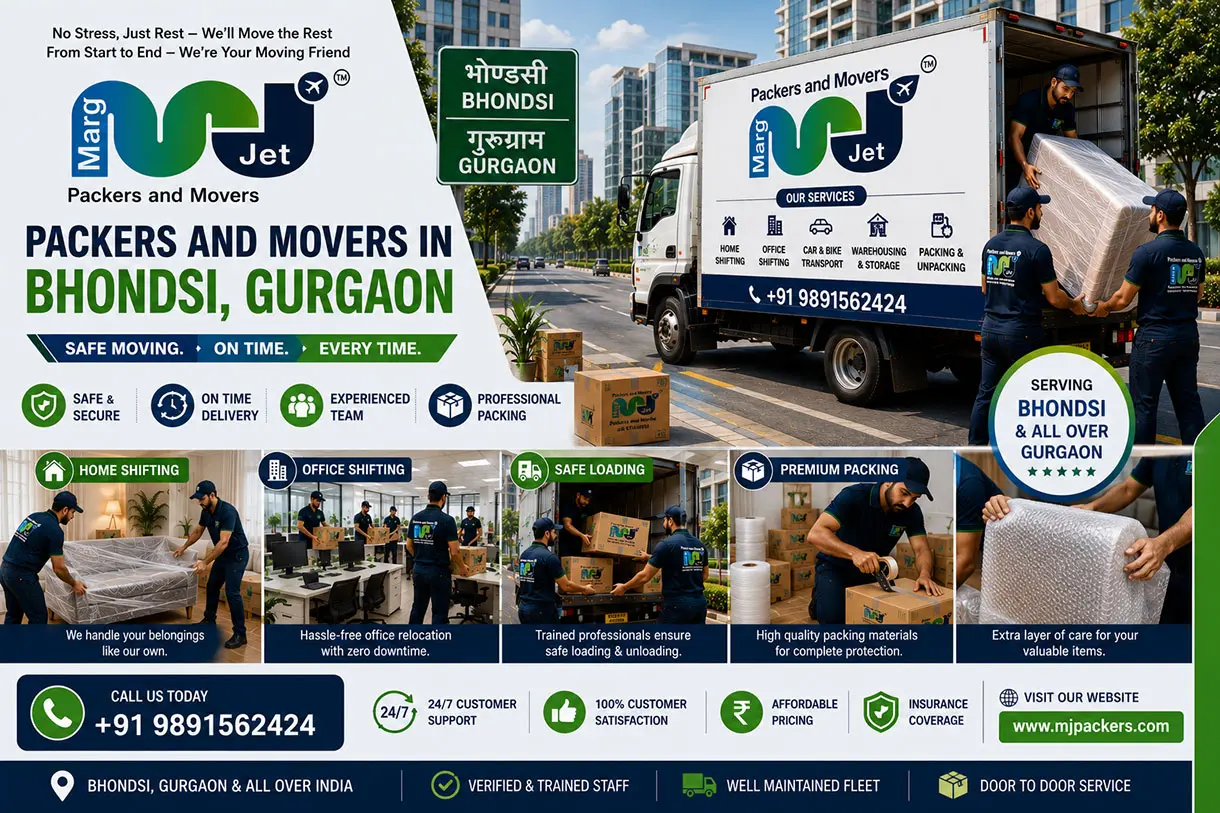 Professional Packers and Movers in Bhondsi Gurgaon Haryana