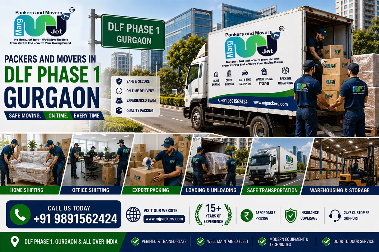Packers and Movers in DLF Phase 1 Gurgaon – Marg Jet Packers and Movers in DLF Phase 1