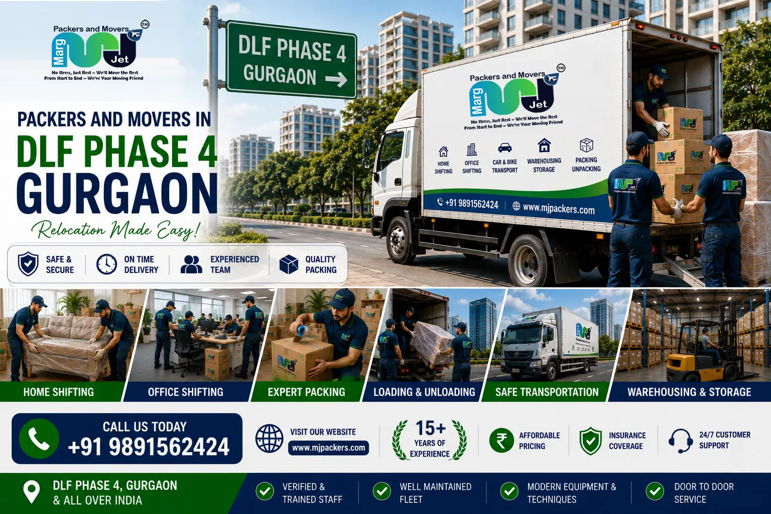Packers and Movers DLF Phase 4 Gurgaon | Marg Jet Packers and Movers in DLF Phase 4