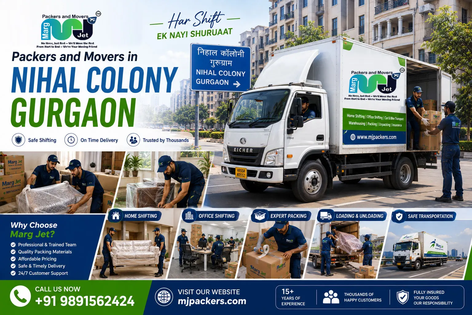 Packers and Movers in Nihal Colony Gurgaon  – Marg Jet Packers and Movers in Nihal Colony
