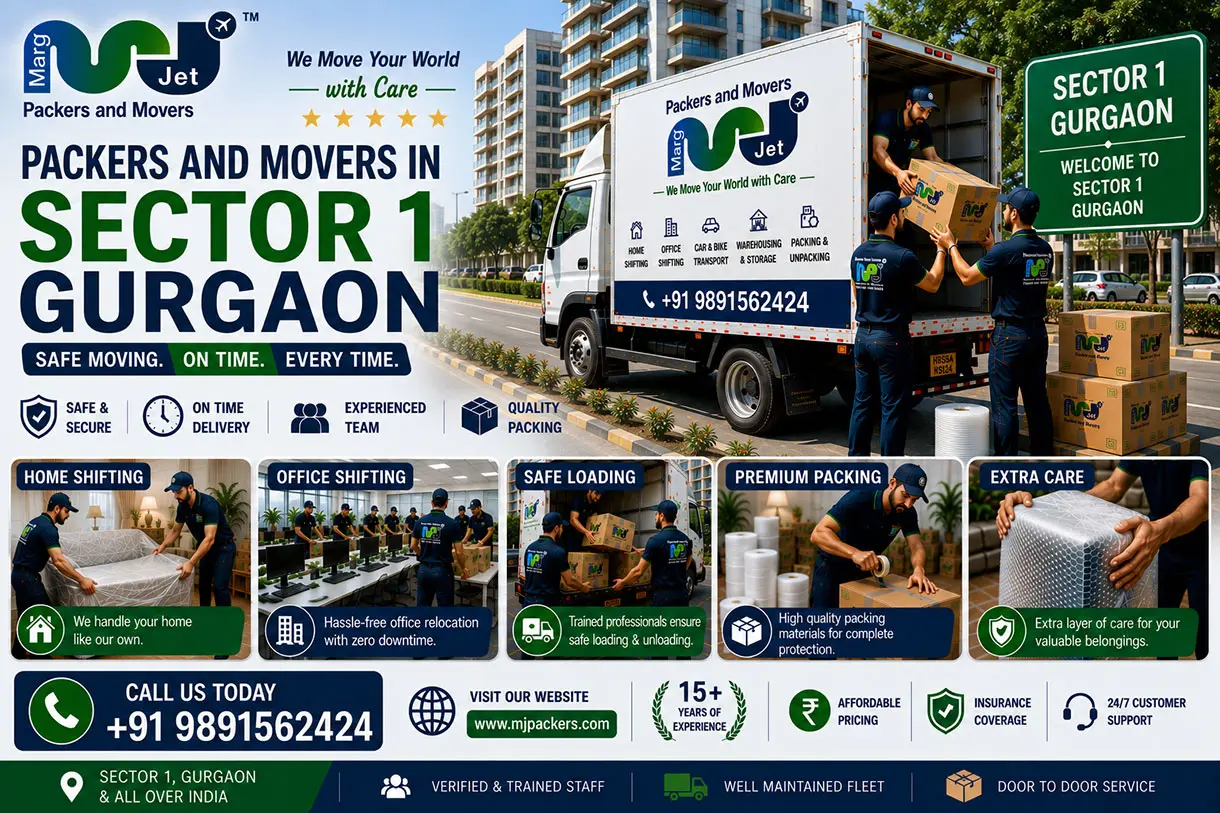 Packers and Movers in Sector 1 Gurgaon  – Marg Jet Packers and Movers in Sector 1