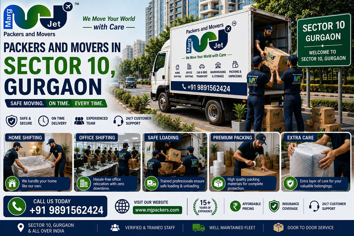 Best Packers and Movers in Sector 10 Gurgaon – Marg Jet Packers and Movers
