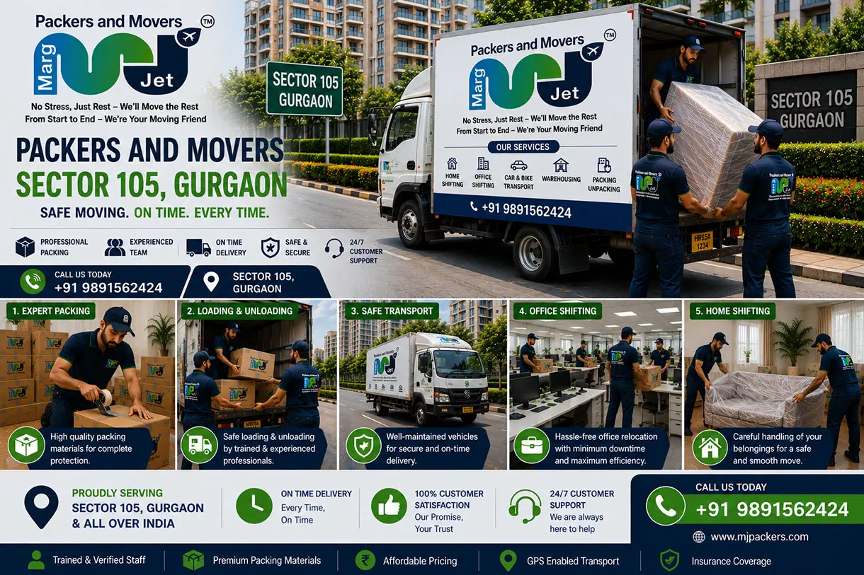 Packers and Movers in Sector 105 Gurgaon: Marg Jet Packers and Movers