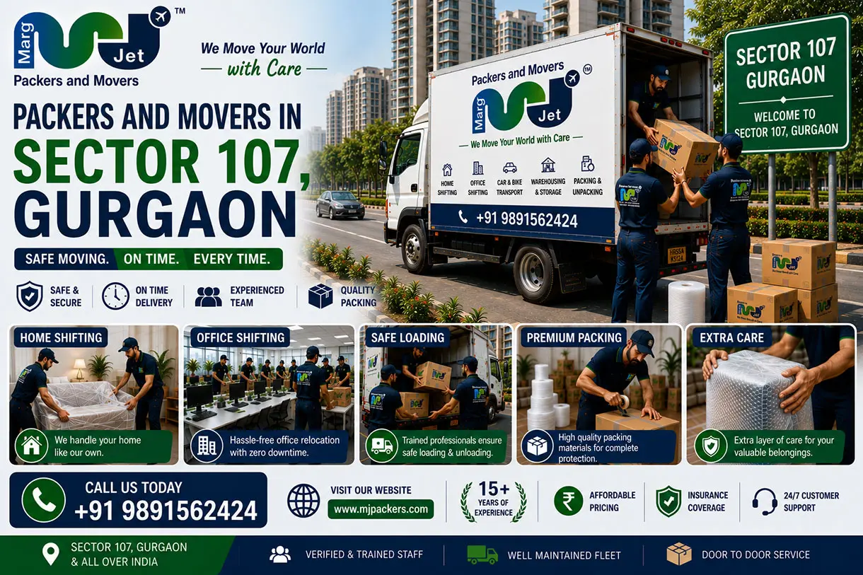 Packers and Movers in Sector 107 Gurgaon: Marg Jet Packers and Movers