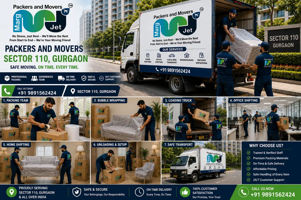 Packers and Movers in Sector 110 Gurgaon – Marg Jet Packers and Movers