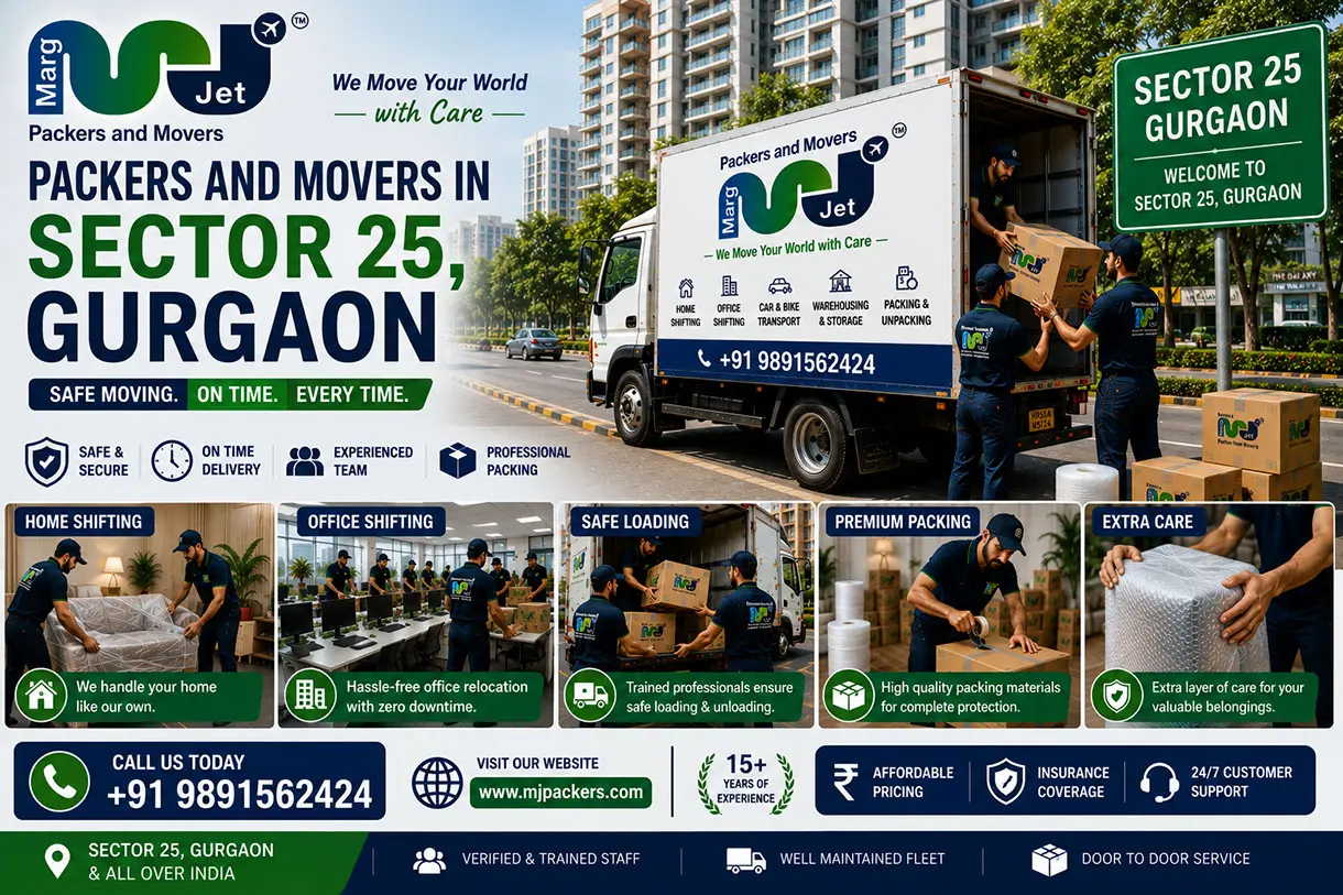 Packers and Movers in Sector 25 Gurgaon – Marg Jet Packers and Movers