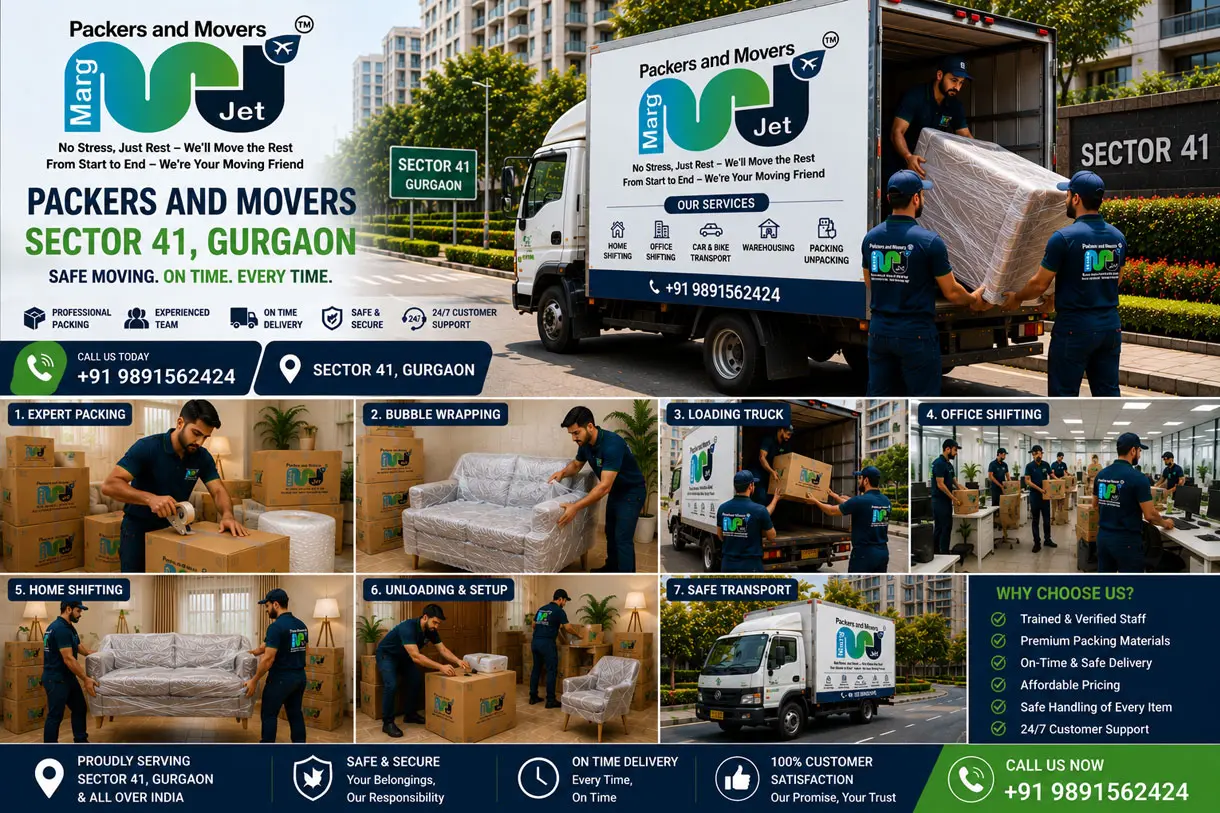 Top Packers and Movers in Sector 41 Gurgaon – Marg Jet Packers and Movers