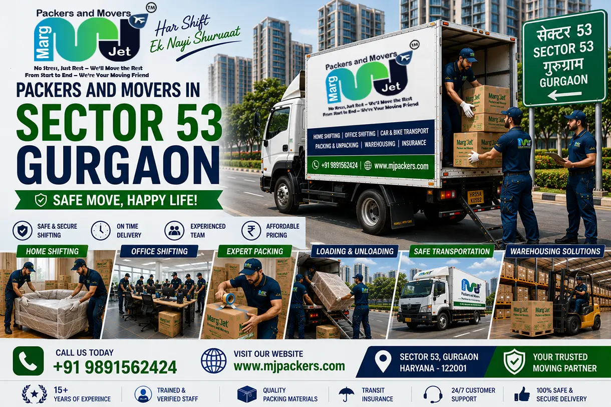 Packers and Movers in Sector 53 Gurgaon  – Marg Jet Packers and Movers in Sector 53