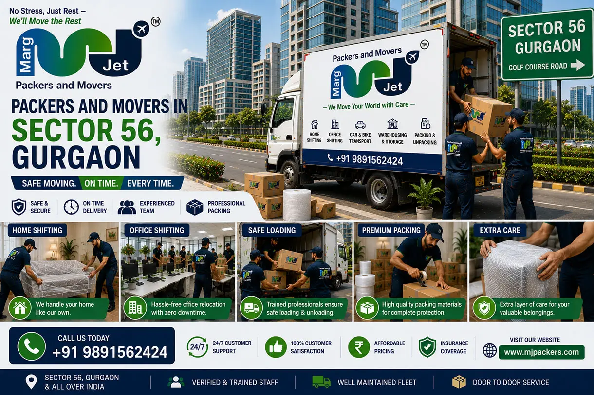 Packers and Movers in Sector 56 Gurgaon – Marg Jet Packers and Movers