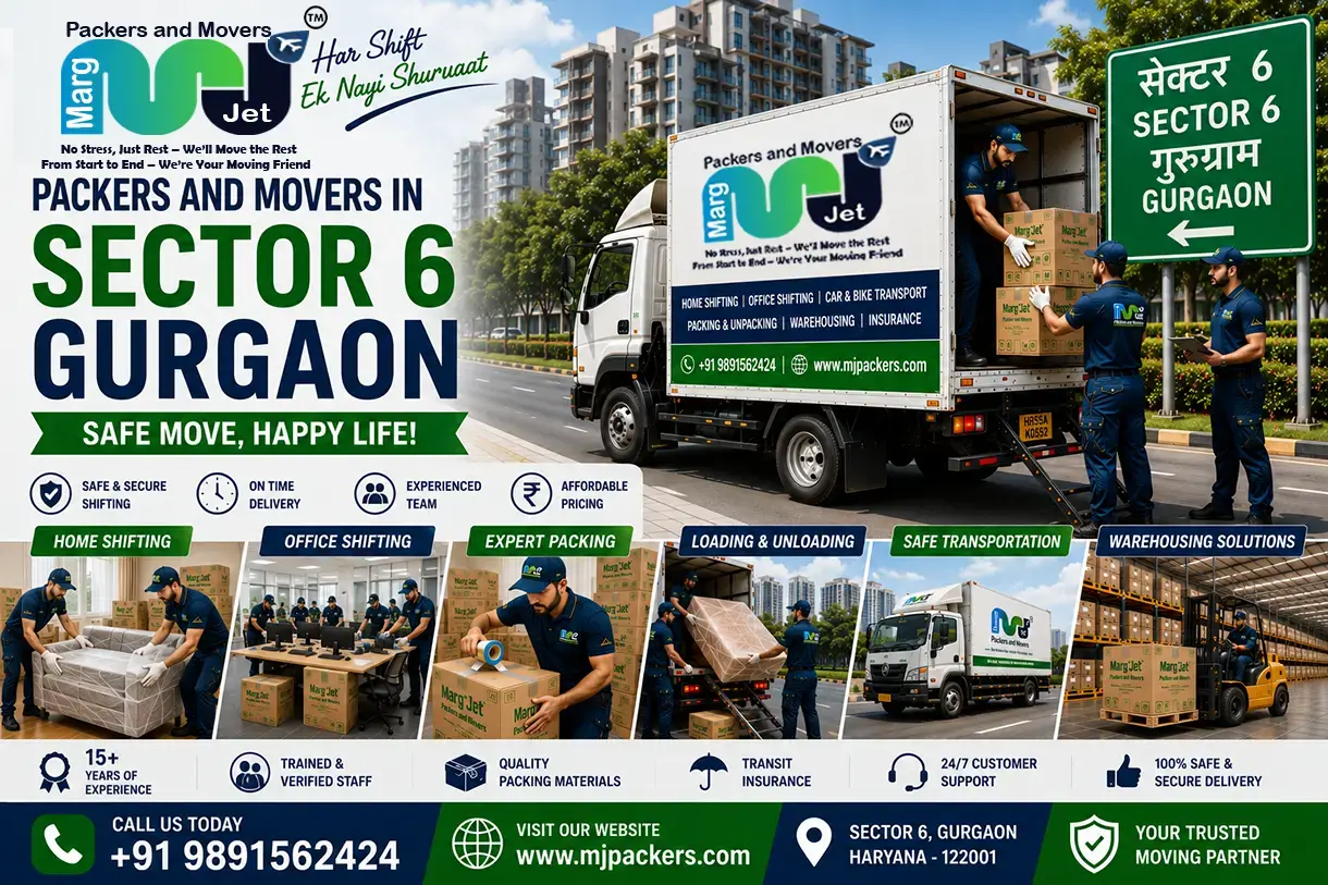 Movers and Packers in Sector 6 Gurgaon – Marg Jet Packers and Movers