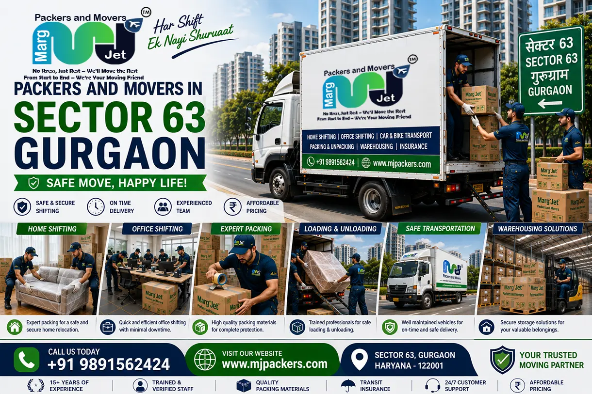 Packers and Movers in Sector 63 Gurgaon – Marg Jet Packers and Movers