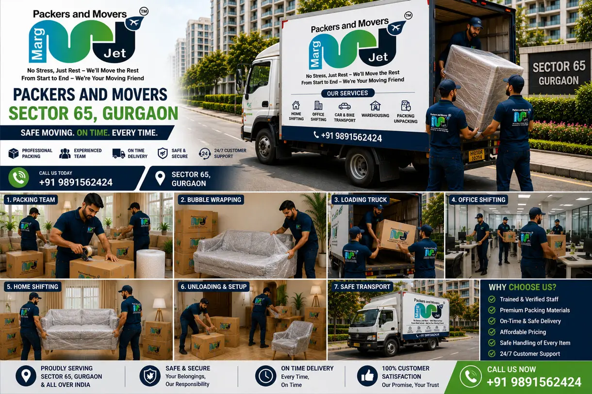 Packers and Movers in Sector 65 Gurgaon – Marg Jet Packers and Movers