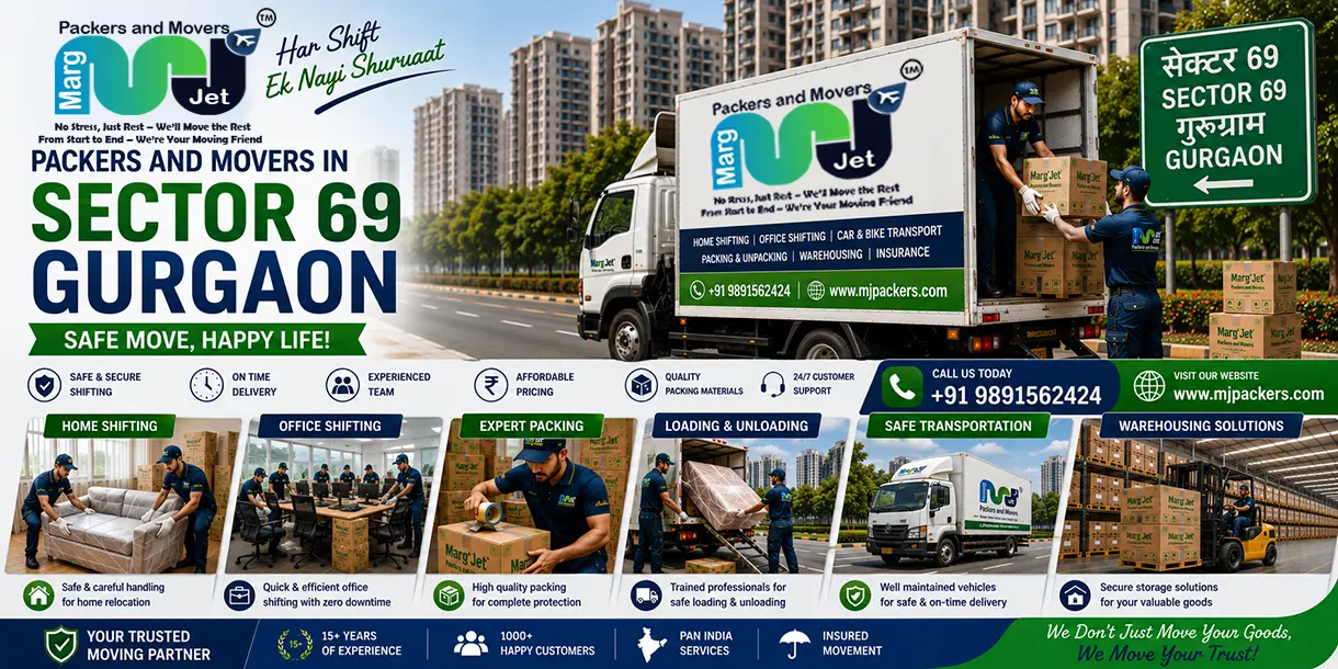 Packers and Movers in Sector 69 Gurgaon – Marg Jet Packers and Movers