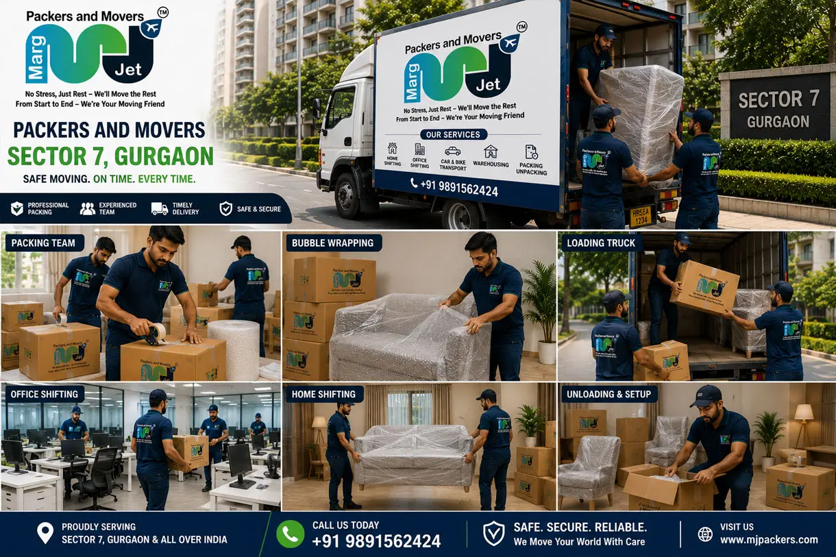 Movers and Packers in Sector 7 Gurgaon – Marg Jet Packers and Movers