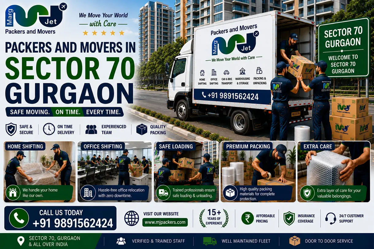 Packers and Movers in Sector 70 Gurgaon – Marg Jet Packers and Movers