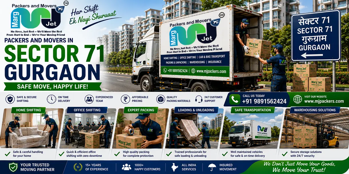 Packers and Movers Sector 71 Gurgaon – Marg Jet Packers and Movers