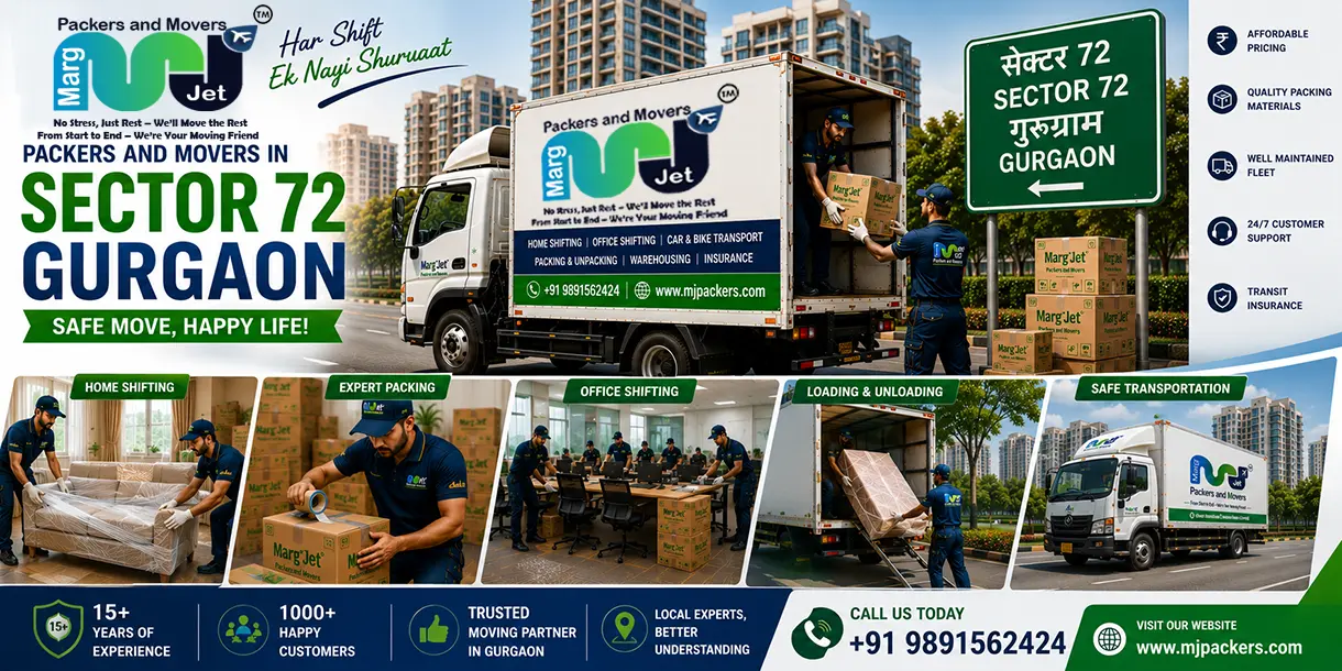Packers and Movers Sector 72 Gurgaon – Marg Jet Packers and Movers
