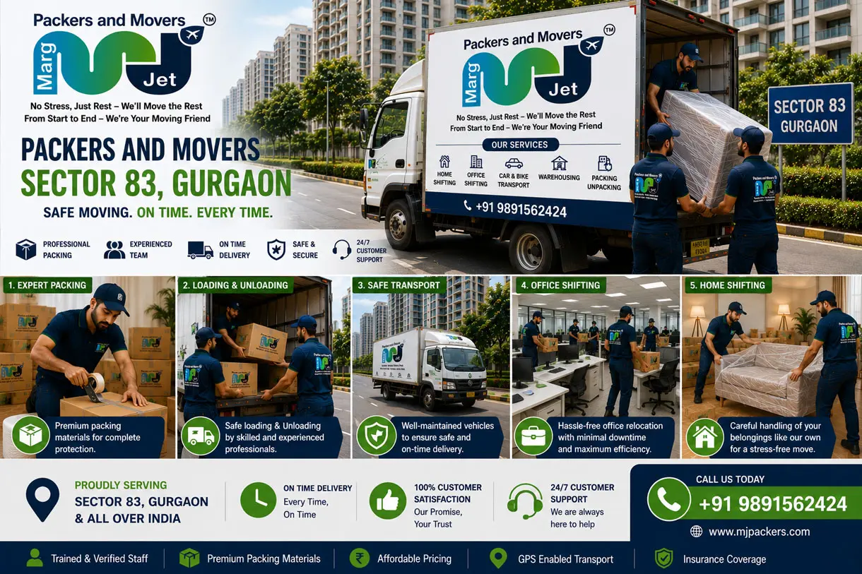 Packers and Movers in Sector 83 Gurgaon: Marg Jet Packers and Movers